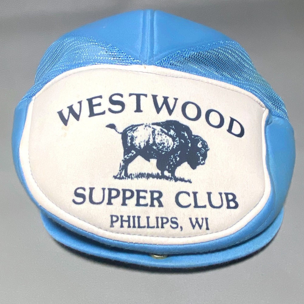 Vintage Westwood Supper Club Phillips WI‎ Buffalo Trucker Hat Snapback Blue